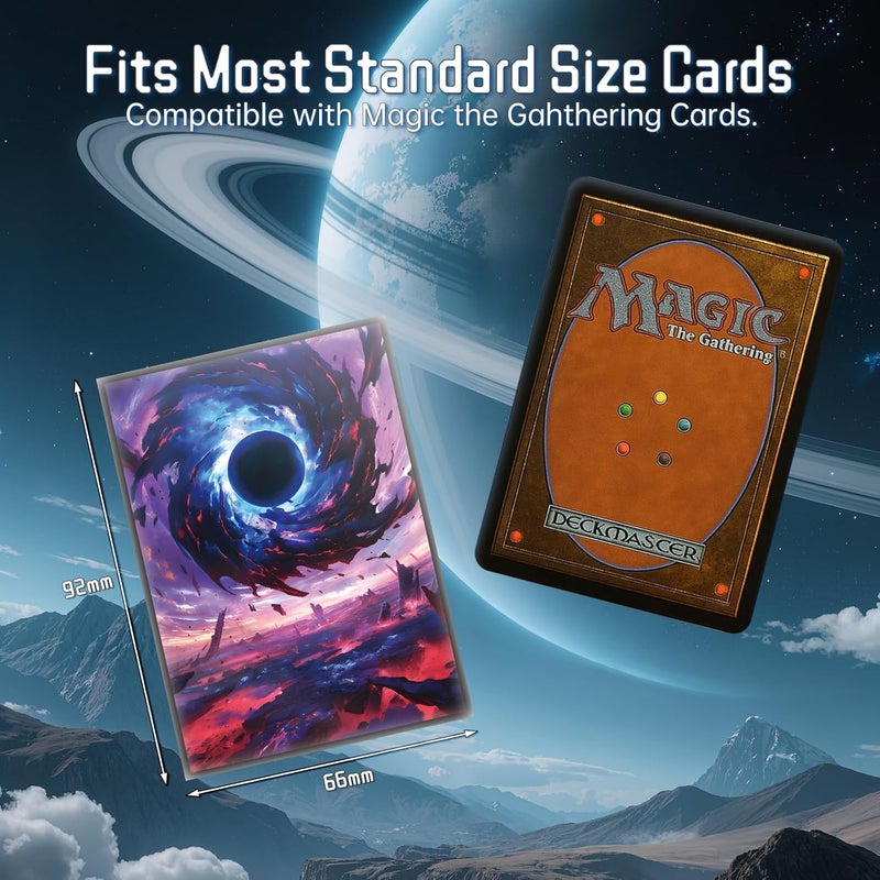 Kiiransr MTG Card Sleeves - Black Hole Damnation - Ultra Clear Front & Matte Finish Back, 100 Count Standard Size Matte Art Sleeve for Magic The Gathering - Image 4